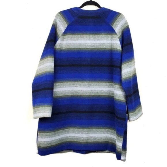 Old Navy Womens Green Blue Striped Coat Jacket Size XL - Picture 3 of 10